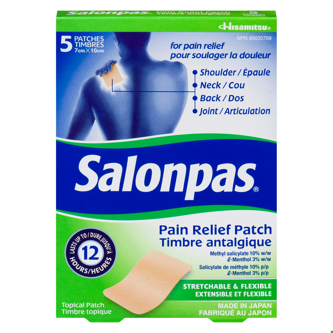 An image of SALONPAS PATCH 12H RELIEF 5 by Towngate Pharmacy
