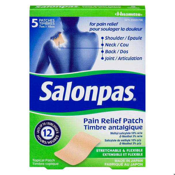 An image of SALONPAS PATCH 12H RELIEF 5 by Towngate Pharmacy