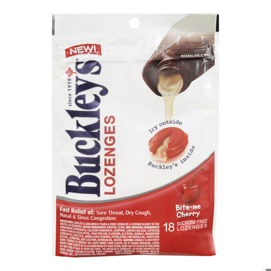 An image of BUCKLEY'S LOZENGE CHERRY 18 by Towngate Pharmacy