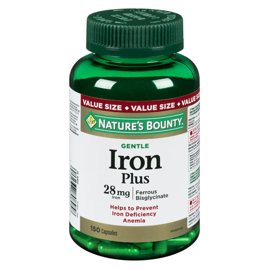 An image of NATURE'S BOUNTY IRON GLYCNAT CPLT 28MG 150 by Towngate Pharmacy