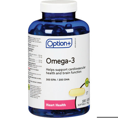 An image of OPTION+ OMEGA 3 SOFTGEL 1000MG 180 by Towngate Pharmacy