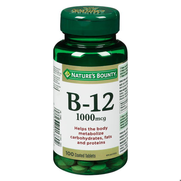 An image of NATURE'S BOUNTY VITAMIN B12 1000MCG TB 100 by Towngate Pharmacy