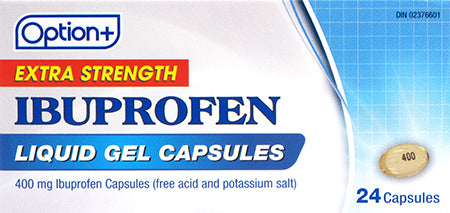 An image of OPTION+ IBUPROFEN 400MG LIQ-GEL 24 by Towngate Pharmacy