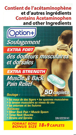 An image of OPTION+ MUSCLE&BACK RELIEF XS Caplet 40+10 by OPTION+