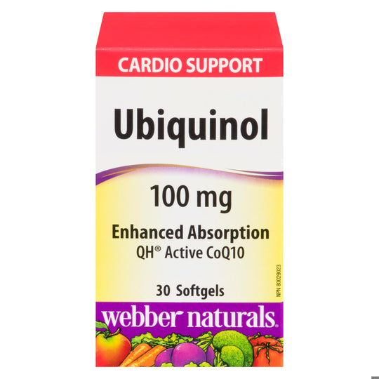 An image of COENZYME Q10 UBIQUINOL 100MG 30 WEBBER by Towngate Pharmacy