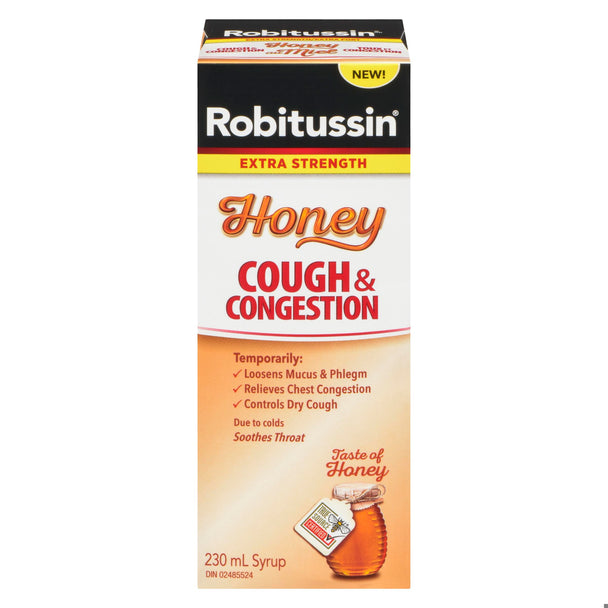 An image of ROBITUSSIN COUGH&CONGESTION XST HONEY 230ML by Towngate Pharmacy