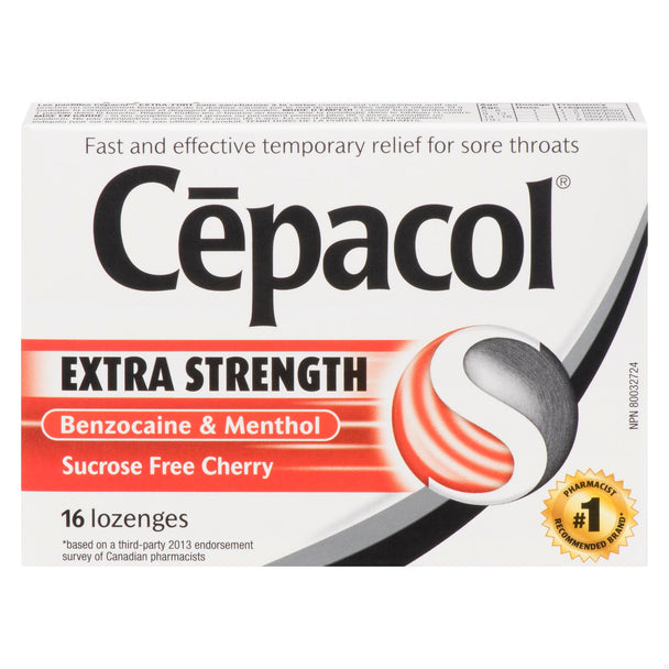An image of CEPACOL LOZ EXTRA STRENGTH CHERRY SF 16 by Reckitt Benckiser Canada Inc.