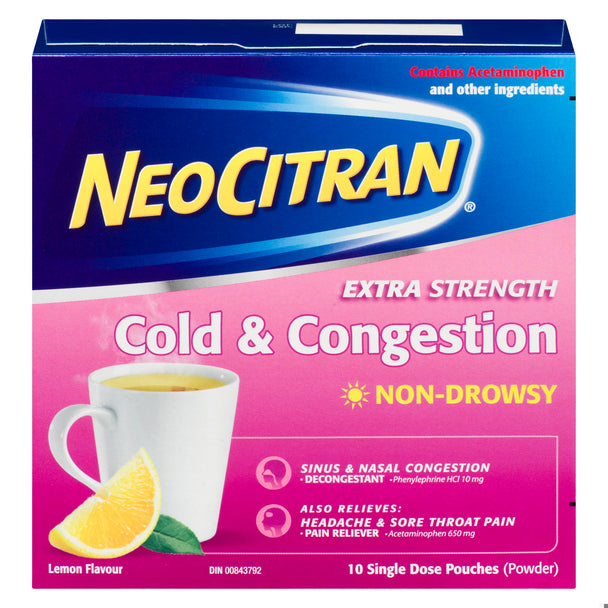An image of NEO CITRAN COLD & CONGESTION XST 10 by Towngate Pharmacy
