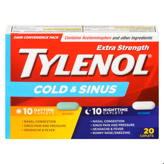 An image of TYLENOL COLD&SINUS DAY/NIGHT 10+10 by Johnson & Johnson Inc. OTC