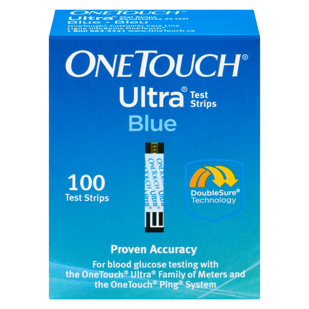 An image of ONE TOUCH ULTRA GLUC TEST STRIPS BLUE 100 by Towngate Pharmacy