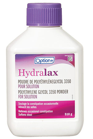 An image of OPTION+ HYDRALAX POLYETHYLENE GLYCOL 3350 PD 510G by Towngate Pharmacy