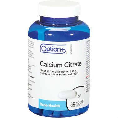 An image of OPTION+ CALCIUM CITRATE TB 300MG 120 by Towngate Pharmacy