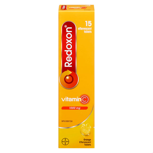 An image of REDOXON 1000MG ORANGE TB 15 by Bayer Inc., Consumer Care Division