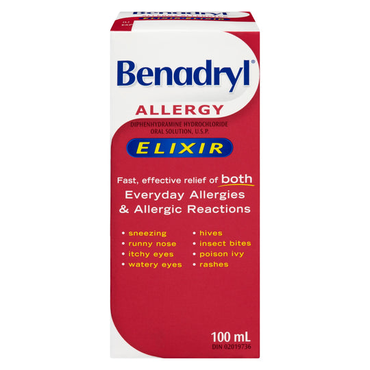 An image of BENADRYL ELIX PDA 100ML by Towngate Pharmacy