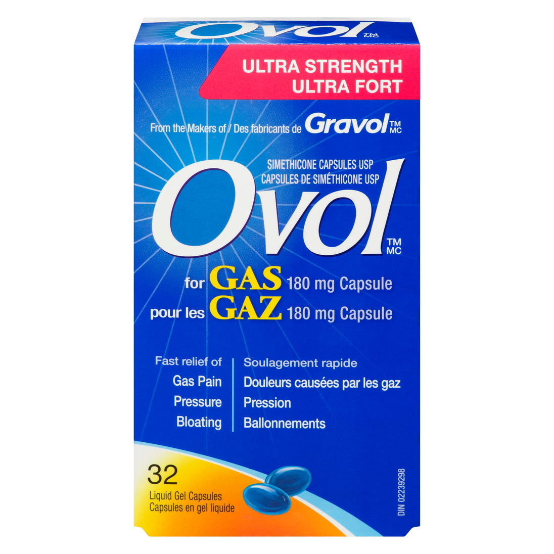 An image of OVOL ULTRA STRENGTH SOFTGEL 180MG 32 by Towngate Pharmacy