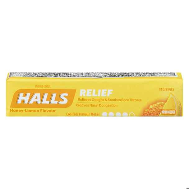 An image of HALLS COUGH TB HONEY LEMON 9PC by Towngate Pharmacy