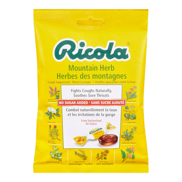 An image of RICOLA LOZ BAG ORIGINAL HERBS NO SUGAR ADD WAL 75G by Towngate Pharmacy