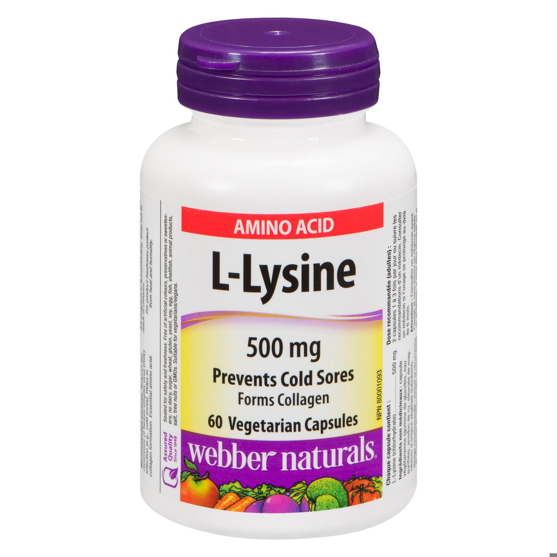 An image of L-LYSINE CAPS 500MG 60 WEBBER by Wn Pharmaceuticals