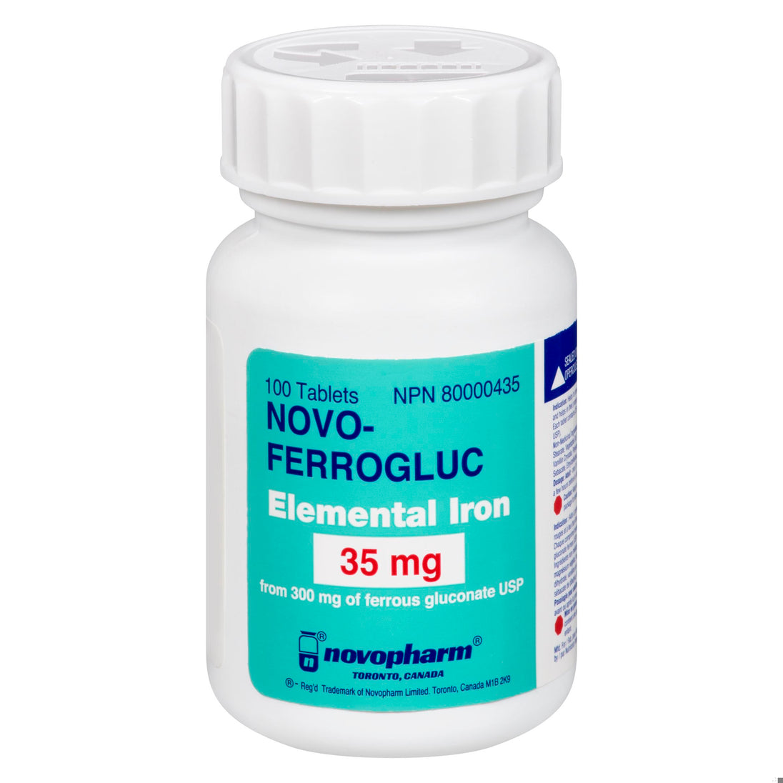 An image of FERROUS GLUCONATE TB 300MG 100 NOVO by Towngate Pharmacy