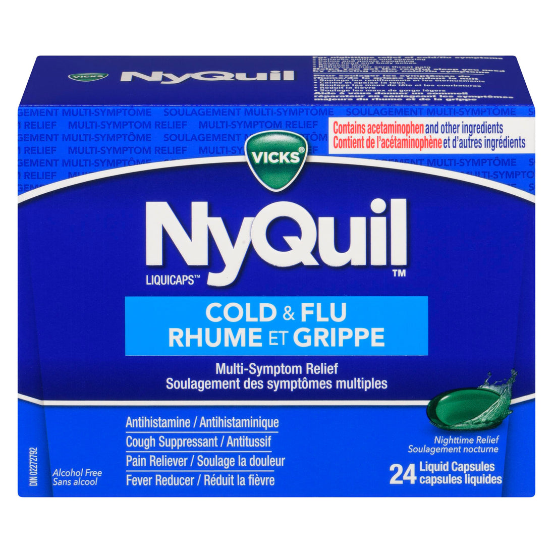 An image of VICKS NYQUIL COLD&FLU LIQ CAPS 24 by Towngate Pharmacy