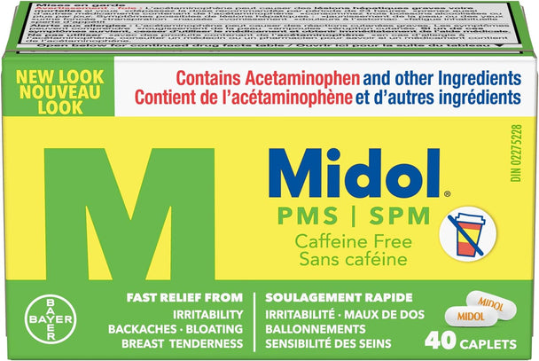 An image of MIDOL PMS TB 15/25/500MG 40 by Bayer Inc., Consumer Care Division