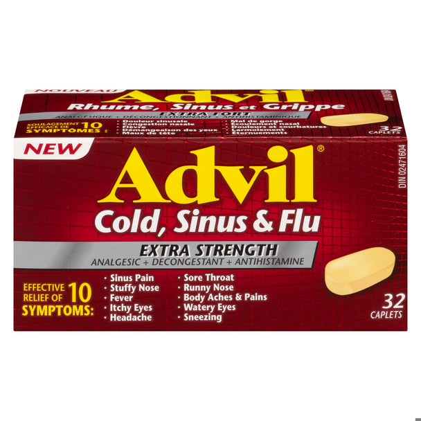 An image of ADVIL COLD SINUS & FLU XST CAPS 32 by GlaxoSmithKline Inc.