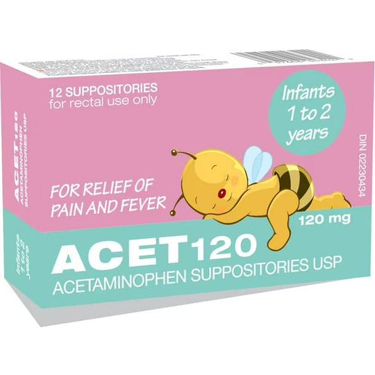 An image of ACET 120 ACETAMIN SUPP 120MG 12 by Towngate Pharmacy