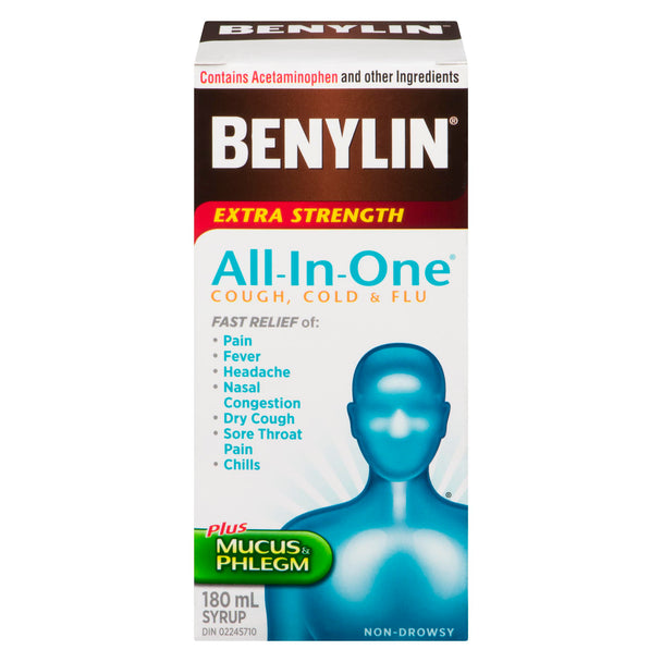 An image of BENYLIN ALL IN ONE SYR XST 180ML by Towngate Pharmacy