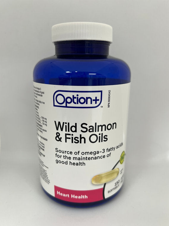 An image of OPTION+ WILD SALMON & FISH OIL SOFTGEL 1000MG 150 by Towngate Pharmacy