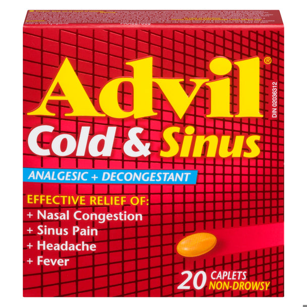 An image of ADVIL COLD & SINUS CPLT 20 by GlaxoSmithKline Inc.