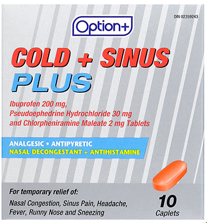 An image of OPTION+ COLD & SINUS PLUS TB 10 by Towngate Pharmacy