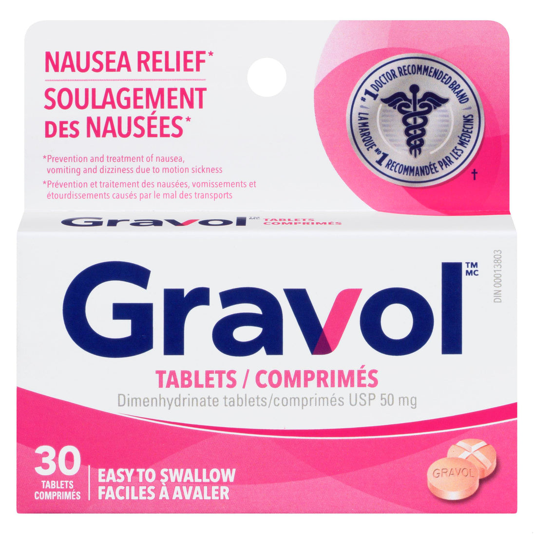 An image of GRAVOL TB 50MG 30 by Towngate Pharmacy