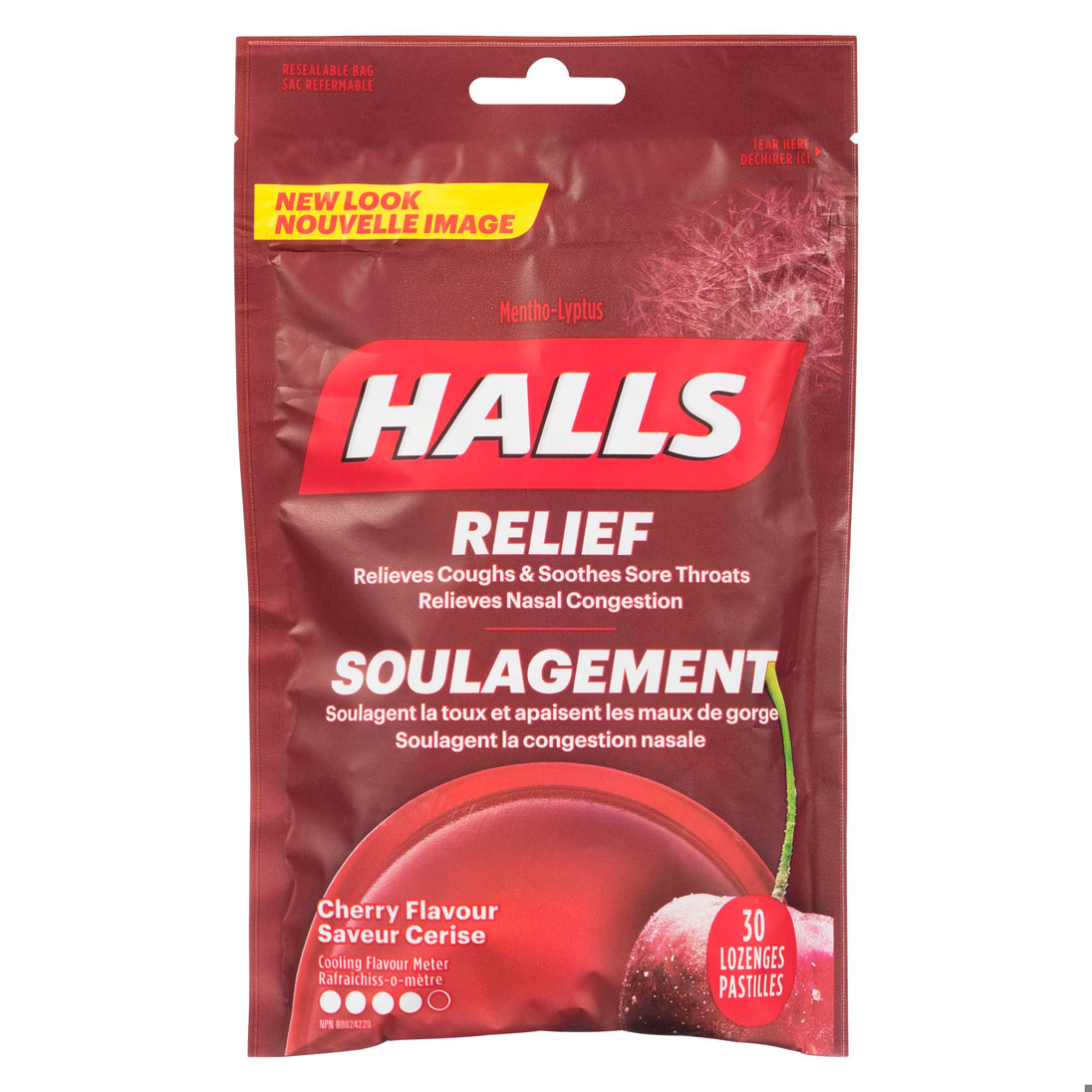An image of HALLS DROP BAG CHERRY 30PC by Towngate Pharmacy