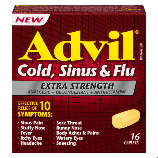 An image of ADVIL COLD SINUS & FLU XST CAPS 16 by GlaxoSmithKline Inc.