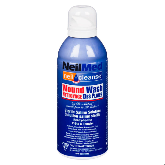 An image of NEILMED NEILCLEANSE SALIN WOUND SP 177ML by Towngate Pharmacy