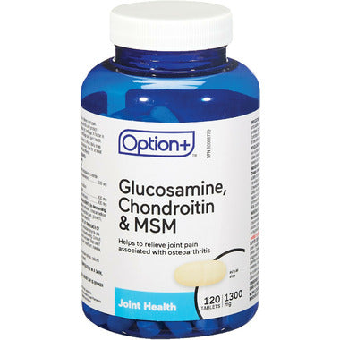 An image of OPTION+ GLUCOSAMINE CHONDROITIN&MSM TB 1300MG 120 by Towngate Pharmacy