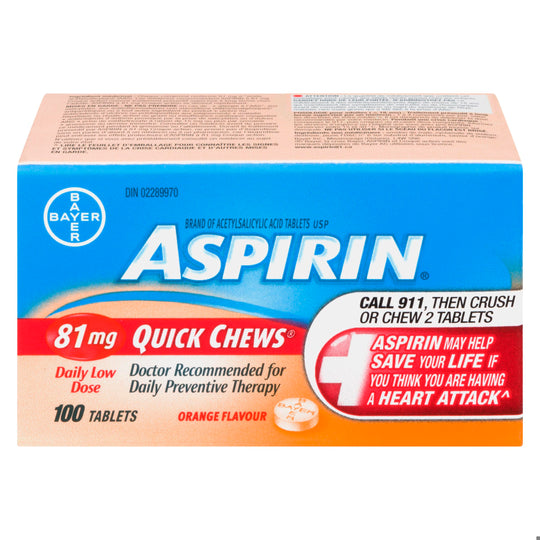An image of ASPIRIN QUICK CHEW TB 81MG 100 by Towngate Pharmacy