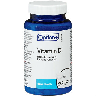 An image of OPTION+ VITAMIN D TB 1000IU 100 by Towngate Pharmacy