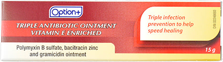 An image of OPTION+ OINTMENT ANTIBIOTIC TRIPLE 15G by Towngate Pharmacy