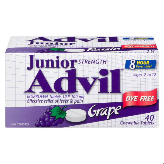 An image of ADVIL JR GRAPE DYE FREE 40 by GlaxoSmithKline Inc.