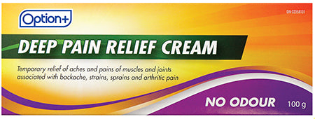 An image of OPTION+ CR DEEP PAIN RELIEF NO ODOR 100G by Towngate Pharmacy