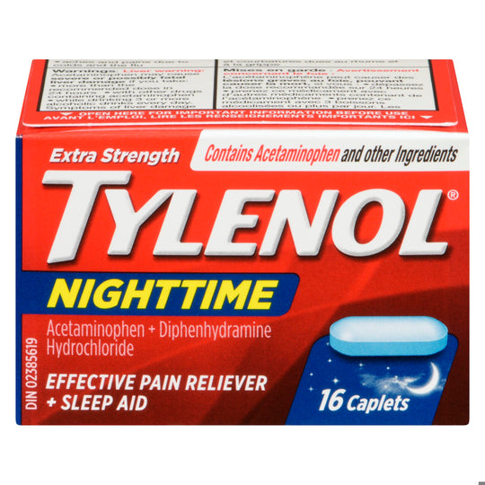 An image of TYLENOL XST NIGHT CPLT 16 by Johnson & Johnson Inc. OTC