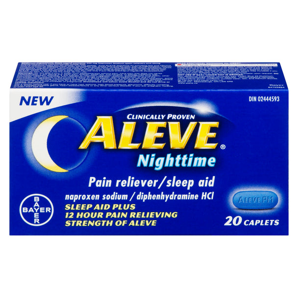 An image of ALEVE PM NIGHTTIME CAPS 20 by Bayer Inc., Consumer Care Division