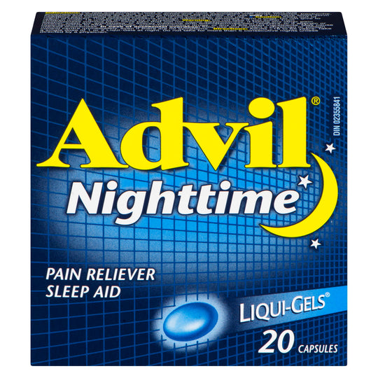 An image of ADVIL NIGHTTIME LIQUI-GEL 20 by GlaxoSmithKline Inc.