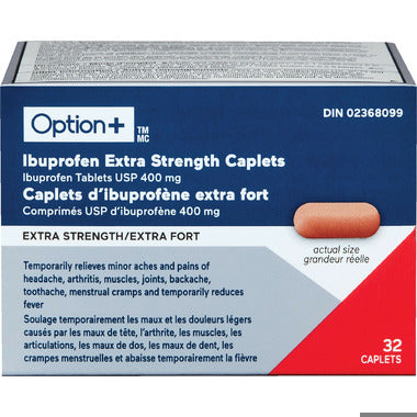 An image of OPTION+ IBUPROFEN CPLT 400MG 32 by Vita Health Prod Inc.