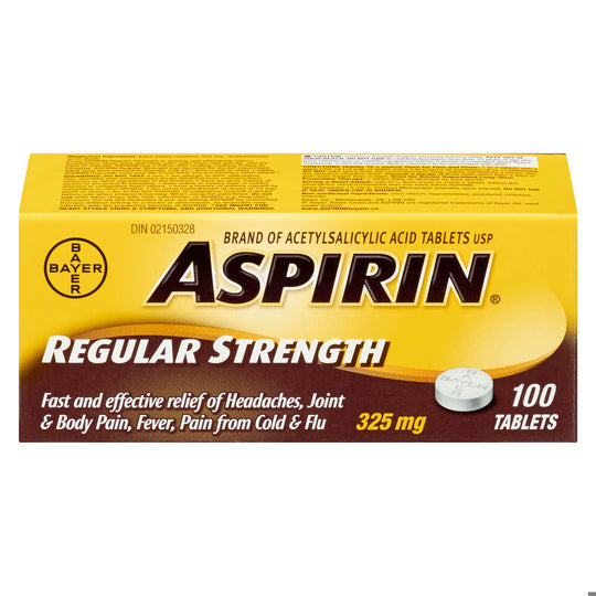 An image of ASPIRIN TB 325MG 100 by Bayer Inc., Consumer Care Division