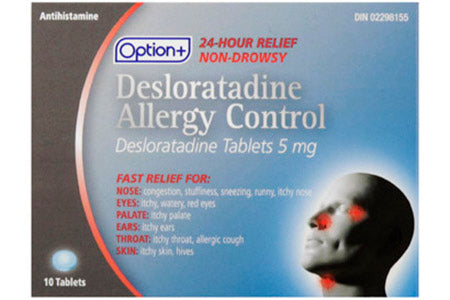 An image of OPTION+ DESLORATADINE TB 5MG 10 by Towngate Pharmacy