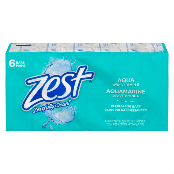 An image of ZEST BAR AQUA 6X90G by Towngate Pharmacy