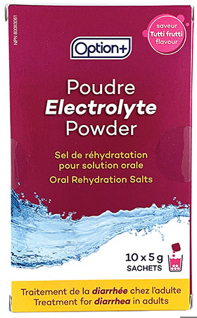An image of OPTION+ ELECTROLYTE PD TUTTI FRUTTI 10X5.1G by Towngate Pharmacy