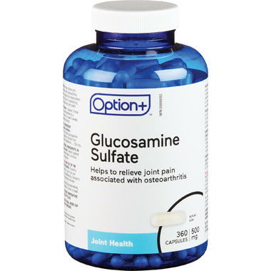 An image of OPTION+ GLUCOSAMINE SULFATE CAPS 500MG 360 by Towngate Pharmacy